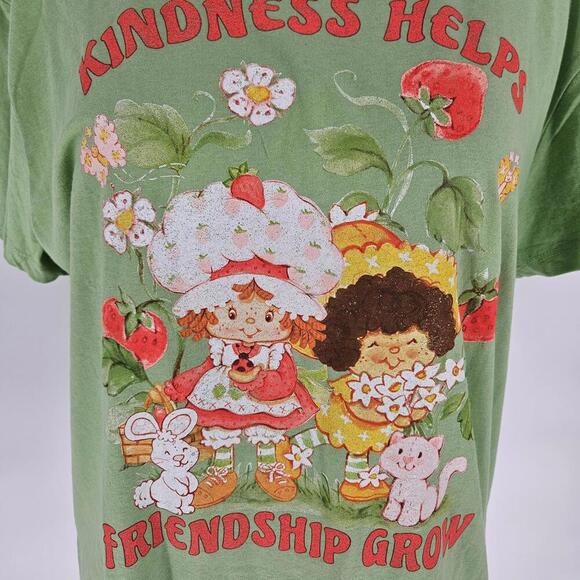 Retro 70s Strawberry Shortcake & Friends Cotton Kindness Helps Tee Womens XL NEW - Picture 4 of 10